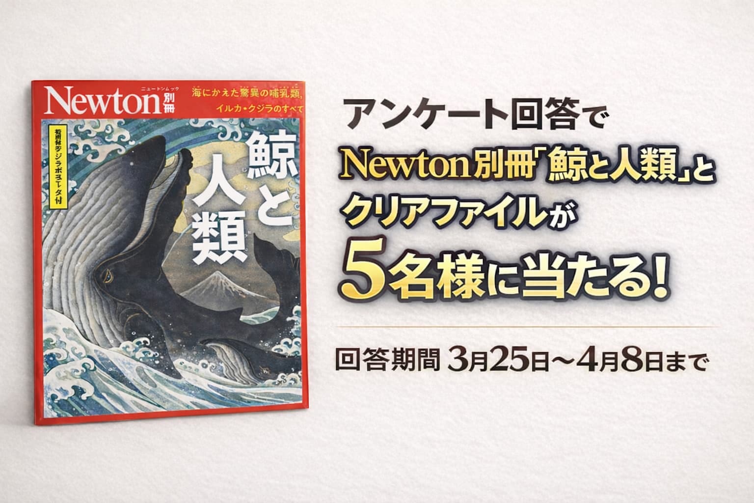 Newton別冊『鯨と人類』のプレゼント企画告知記事